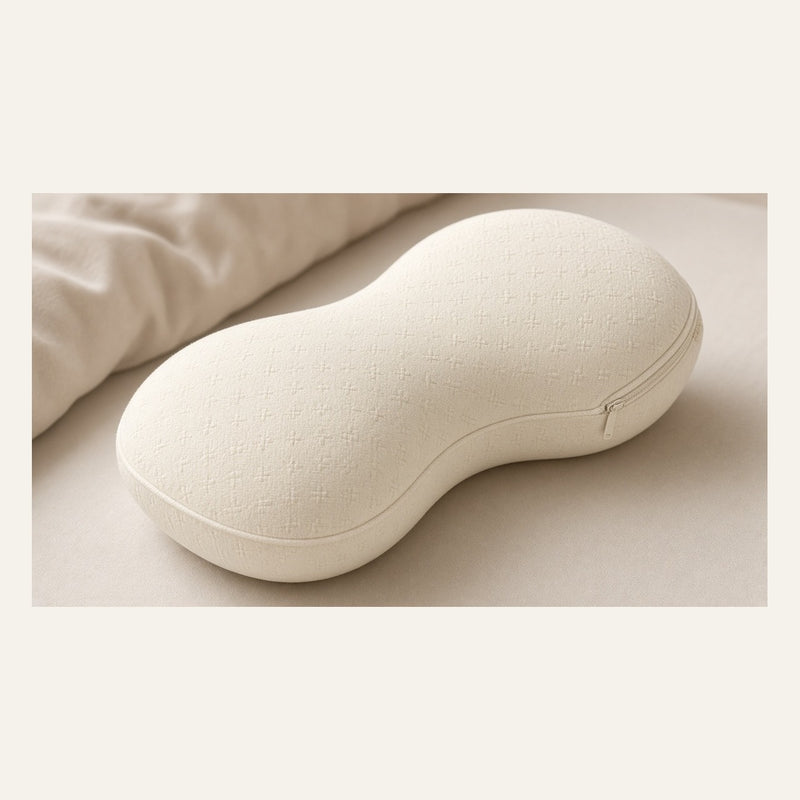 Ergonomic knee pillow for side-sleepers on white — Eight Meridian