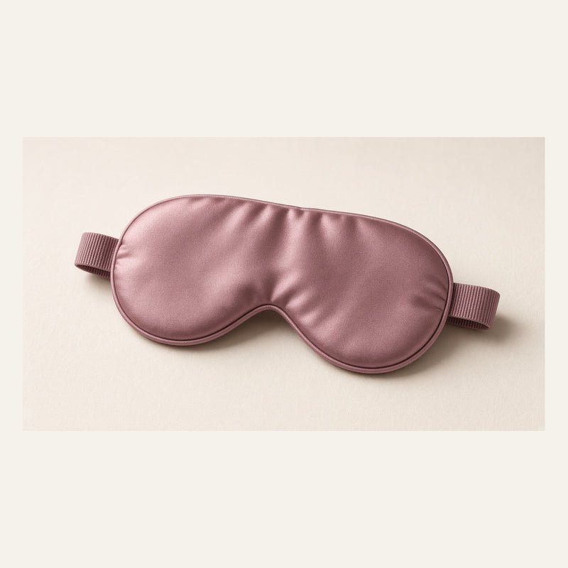 Mulberry silk sleep mask in mauve — Eight Meridian