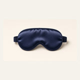 Mulberry silk sleep mask in navy on white — Eight Meridian