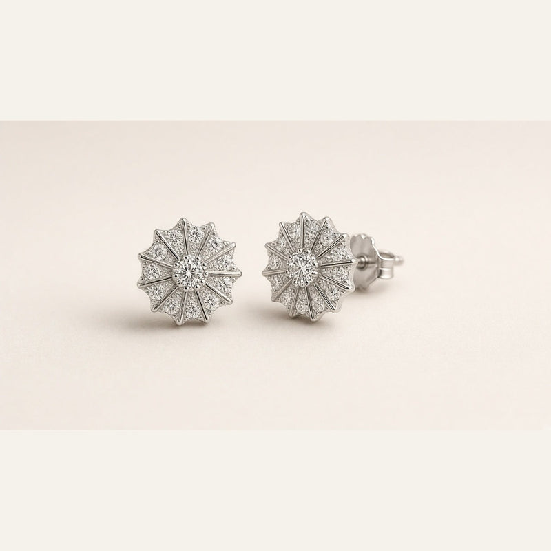 SnoozeStuds Sparkle flat-back sleep earrings on white — Eight Meridian