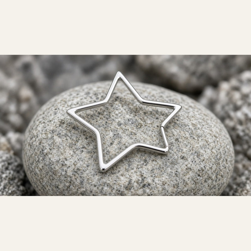 SnoozeStuds star sleep earring detail — Eight Meridian